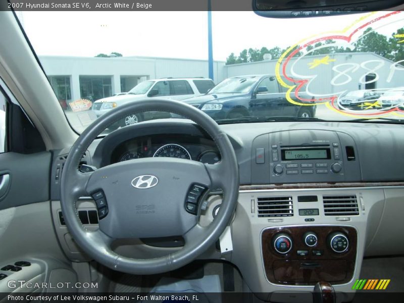Arctic White / Beige 2007 Hyundai Sonata SE V6