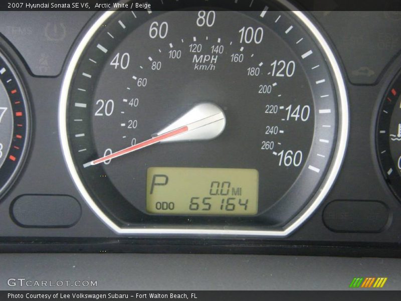 Arctic White / Beige 2007 Hyundai Sonata SE V6