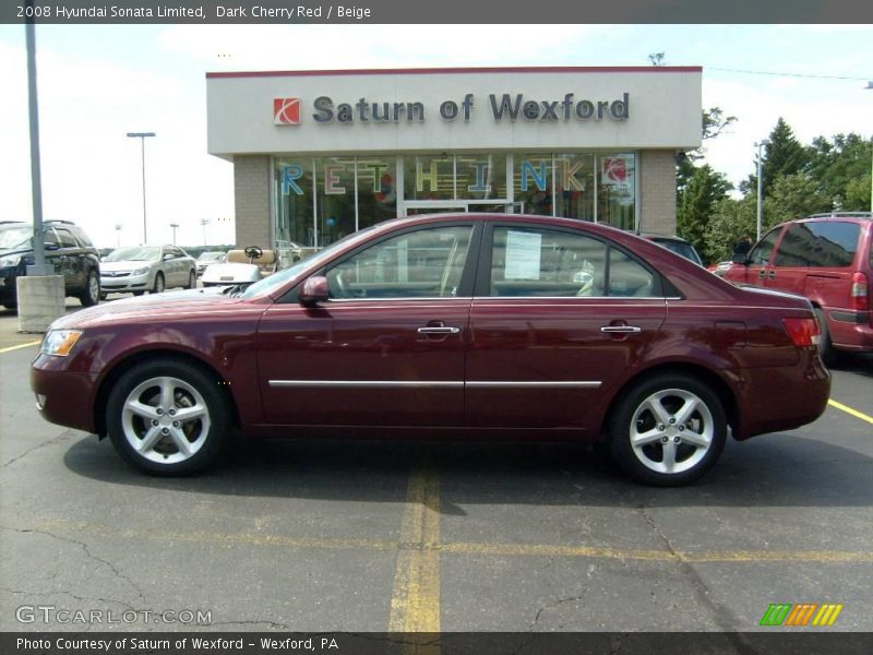 Dark Cherry Red / Beige 2008 Hyundai Sonata Limited