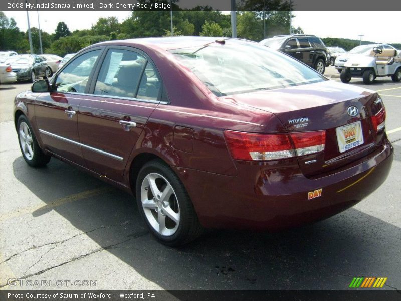 Dark Cherry Red / Beige 2008 Hyundai Sonata Limited