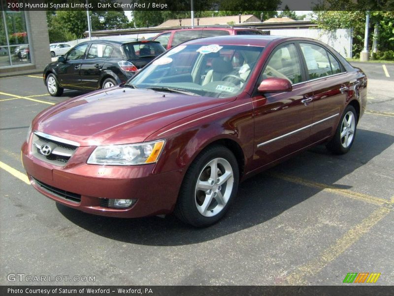 Dark Cherry Red / Beige 2008 Hyundai Sonata Limited