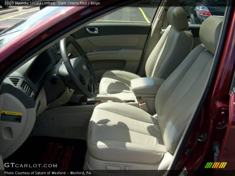 Dark Cherry Red / Beige 2008 Hyundai Sonata Limited