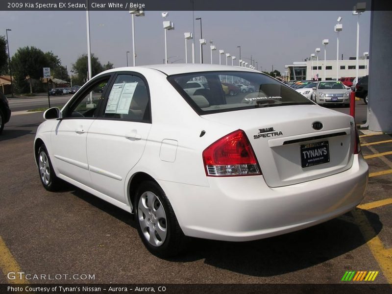 Clear White / Beige 2009 Kia Spectra EX Sedan