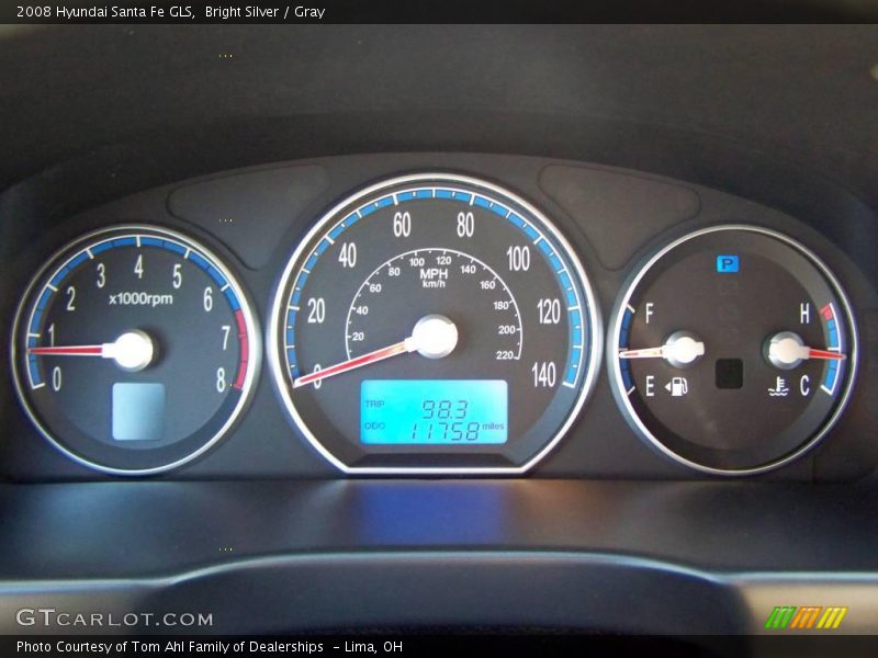 Bright Silver / Gray 2008 Hyundai Santa Fe GLS