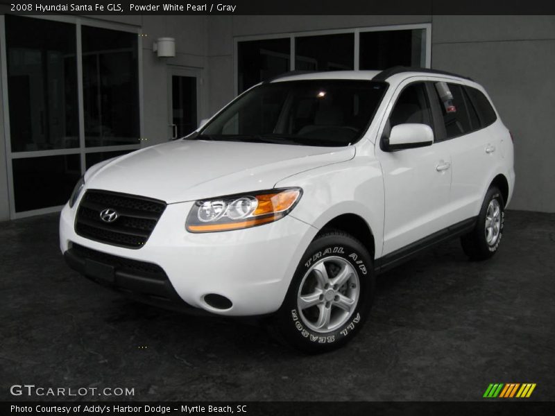 Powder White Pearl / Gray 2008 Hyundai Santa Fe GLS
