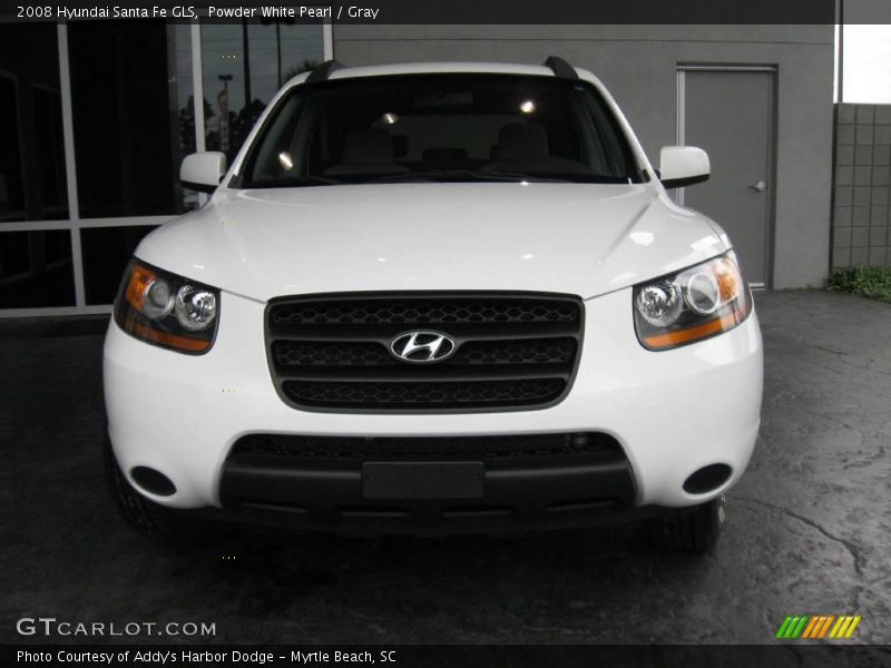 Powder White Pearl / Gray 2008 Hyundai Santa Fe GLS
