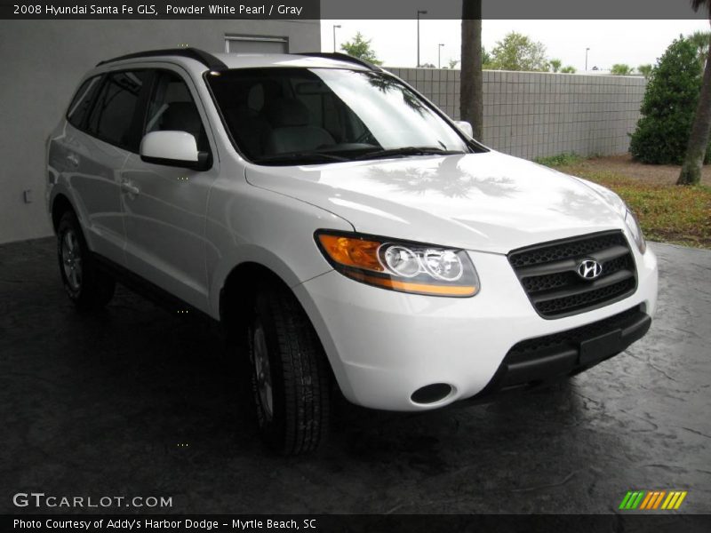 Powder White Pearl / Gray 2008 Hyundai Santa Fe GLS