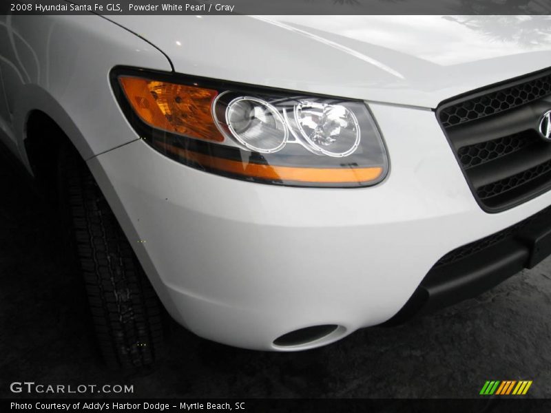 Powder White Pearl / Gray 2008 Hyundai Santa Fe GLS