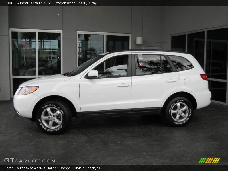 Powder White Pearl / Gray 2008 Hyundai Santa Fe GLS