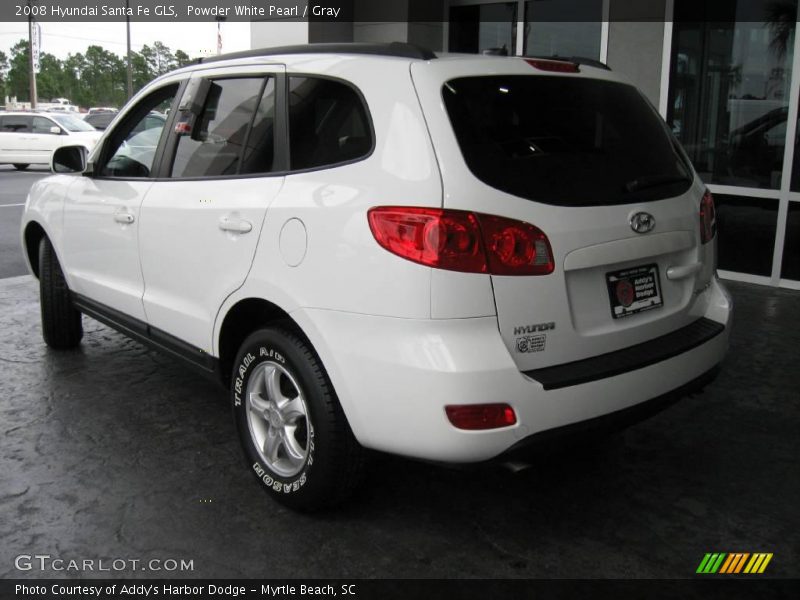 Powder White Pearl / Gray 2008 Hyundai Santa Fe GLS