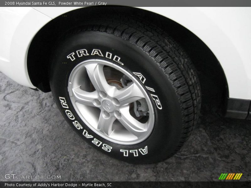 Powder White Pearl / Gray 2008 Hyundai Santa Fe GLS