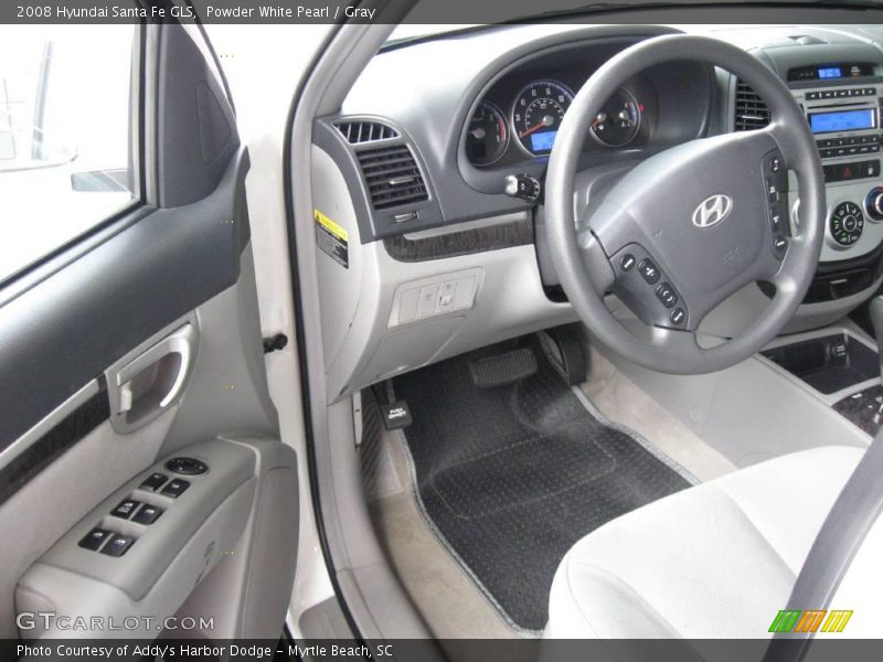 Powder White Pearl / Gray 2008 Hyundai Santa Fe GLS