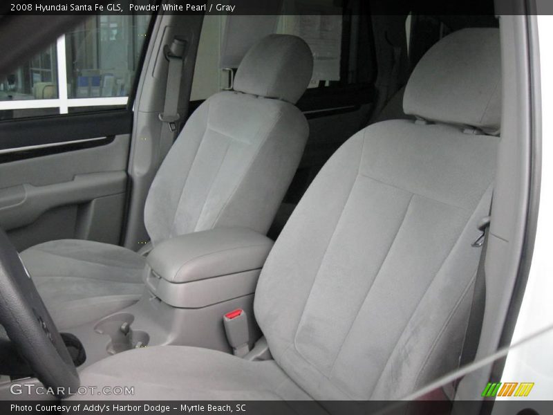 Powder White Pearl / Gray 2008 Hyundai Santa Fe GLS