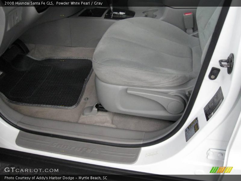 Powder White Pearl / Gray 2008 Hyundai Santa Fe GLS