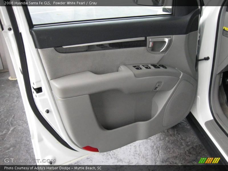 Powder White Pearl / Gray 2008 Hyundai Santa Fe GLS