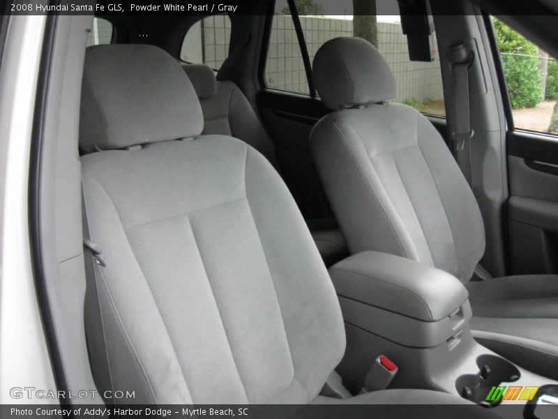 Powder White Pearl / Gray 2008 Hyundai Santa Fe GLS