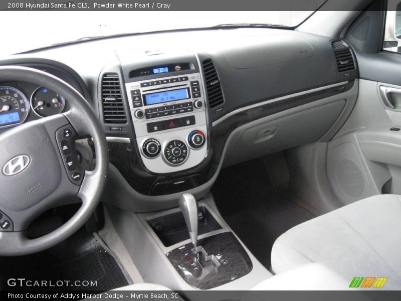 Powder White Pearl / Gray 2008 Hyundai Santa Fe GLS