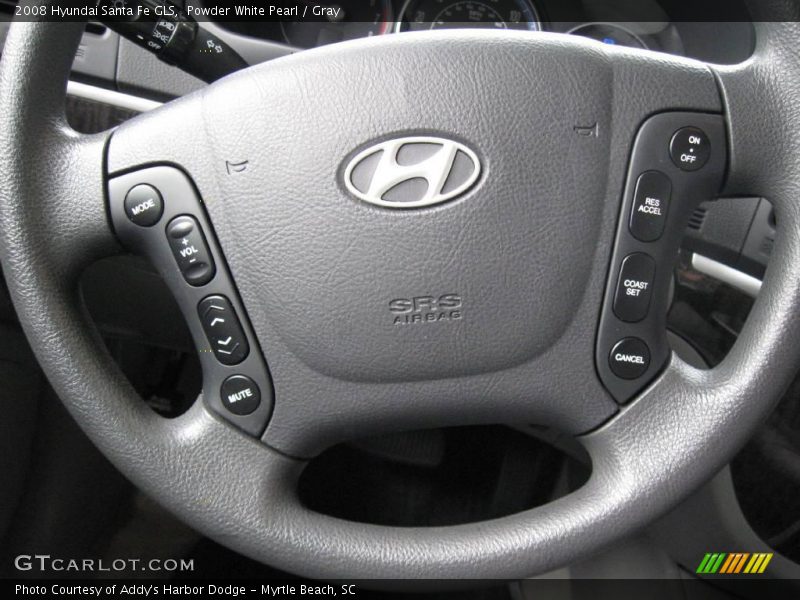 Powder White Pearl / Gray 2008 Hyundai Santa Fe GLS