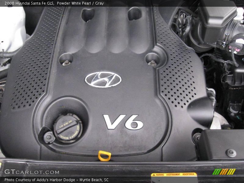 Powder White Pearl / Gray 2008 Hyundai Santa Fe GLS