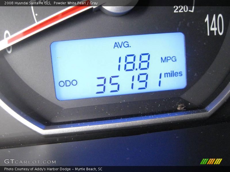 Powder White Pearl / Gray 2008 Hyundai Santa Fe GLS