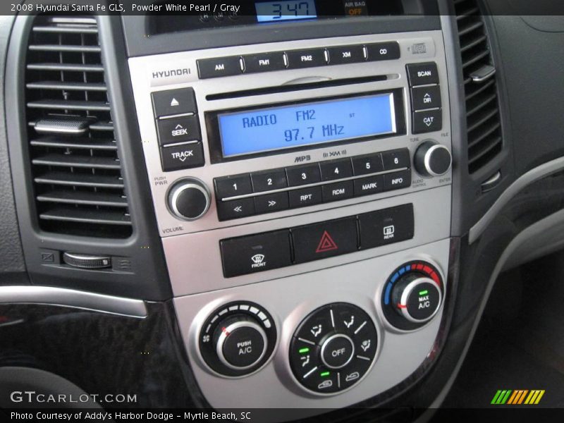 Powder White Pearl / Gray 2008 Hyundai Santa Fe GLS