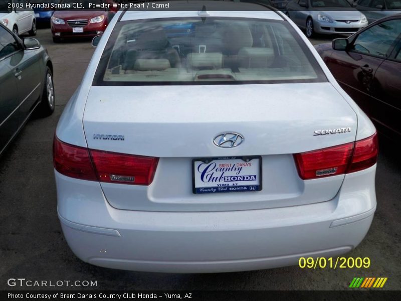 Powder White Pearl / Camel 2009 Hyundai Sonata GLS
