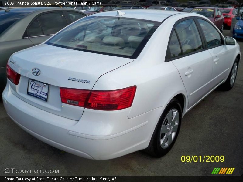 Powder White Pearl / Camel 2009 Hyundai Sonata GLS