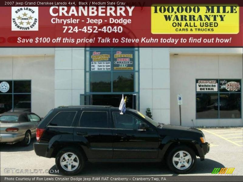 Black / Medium Slate Gray 2007 Jeep Grand Cherokee Laredo 4x4