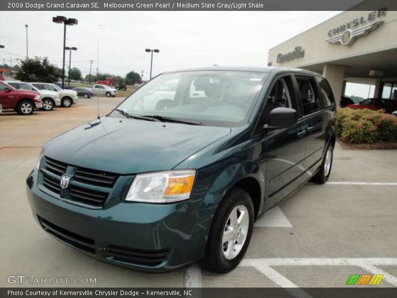 Melbourne Green Pearl / Medium Slate Gray/Light Shale 2009 Dodge Grand Caravan SE
