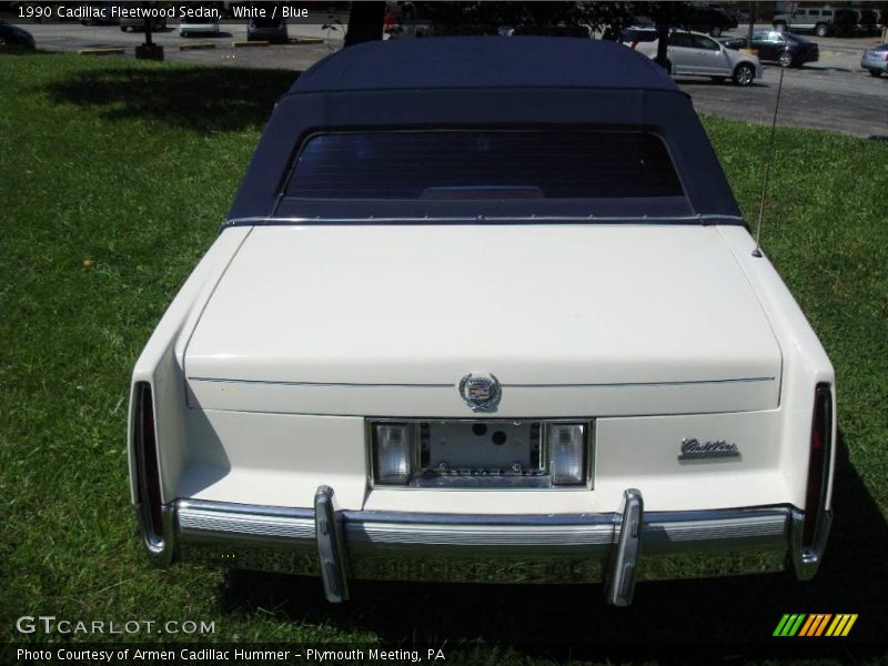 White / Blue 1990 Cadillac Fleetwood Sedan