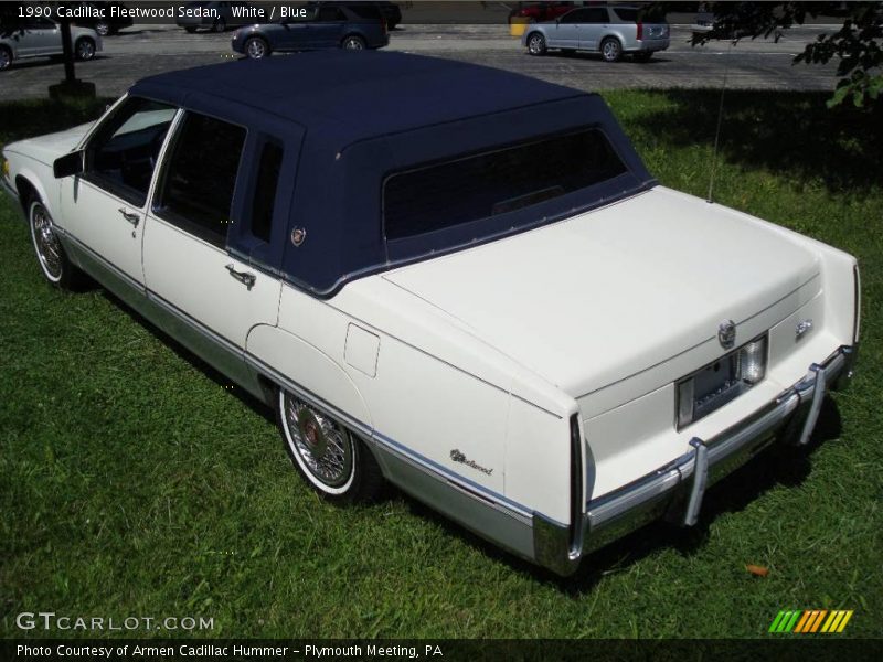 White / Blue 1990 Cadillac Fleetwood Sedan