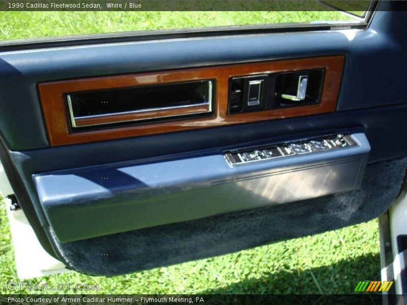 White / Blue 1990 Cadillac Fleetwood Sedan