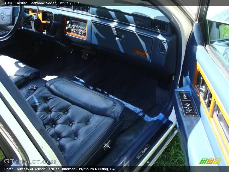 White / Blue 1990 Cadillac Fleetwood Sedan