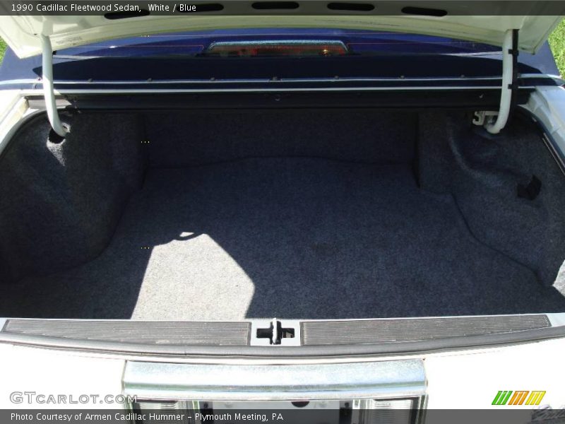 White / Blue 1990 Cadillac Fleetwood Sedan