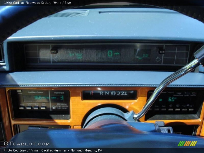 White / Blue 1990 Cadillac Fleetwood Sedan