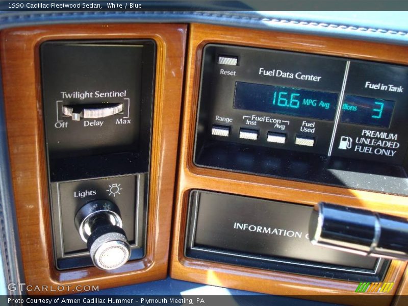 White / Blue 1990 Cadillac Fleetwood Sedan