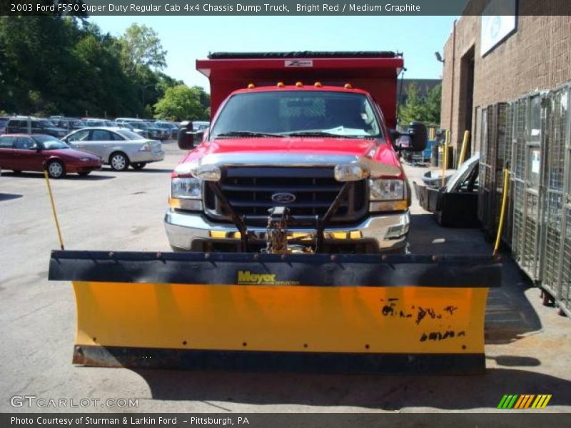 Bright Red / Medium Graphite 2003 Ford F550 Super Duty Regular Cab 4x4 Chassis Dump Truck