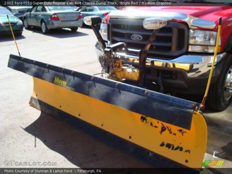 Bright Red / Medium Graphite 2003 Ford F550 Super Duty Regular Cab 4x4 Chassis Dump Truck