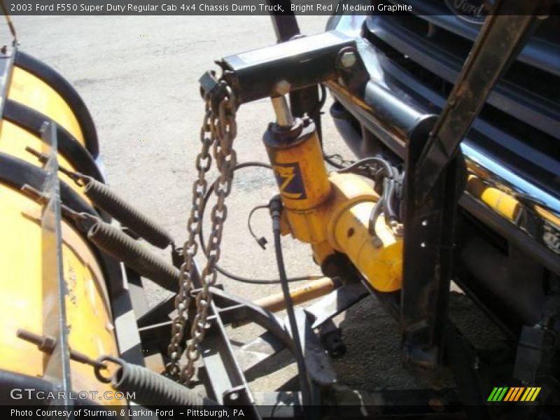 Bright Red / Medium Graphite 2003 Ford F550 Super Duty Regular Cab 4x4 Chassis Dump Truck