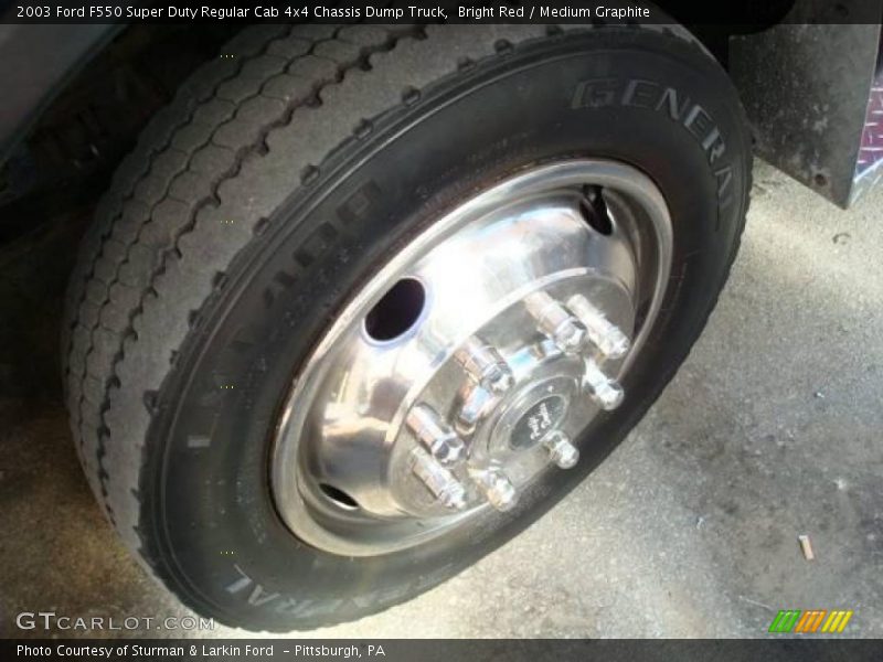 Bright Red / Medium Graphite 2003 Ford F550 Super Duty Regular Cab 4x4 Chassis Dump Truck