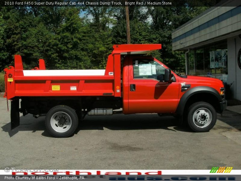 Bright Red / Medium Stone 2010 Ford F450 Super Duty Regular Cab 4x4 Chassis Dump Truck