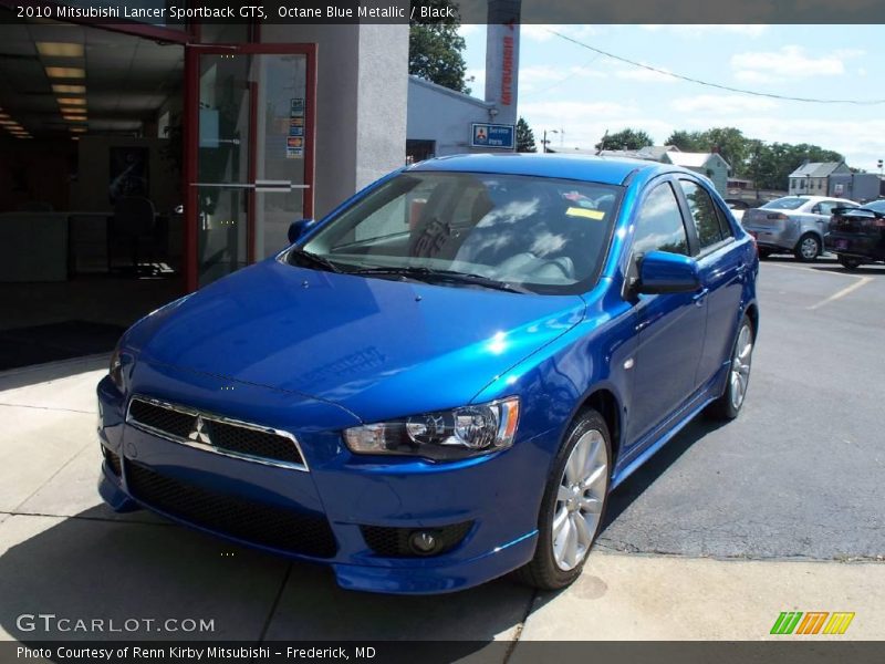 Octane Blue Metallic / Black 2010 Mitsubishi Lancer Sportback GTS