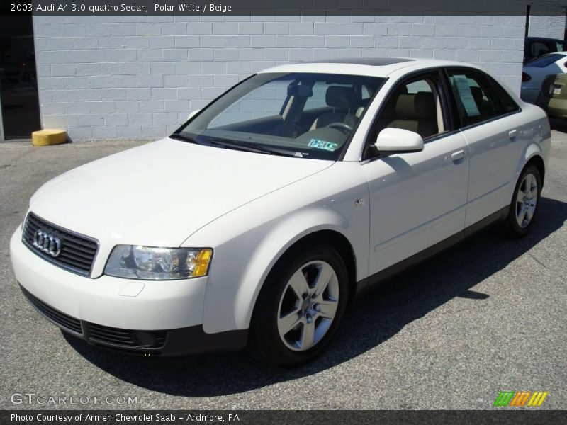 Polar White / Beige 2003 Audi A4 3.0 quattro Sedan