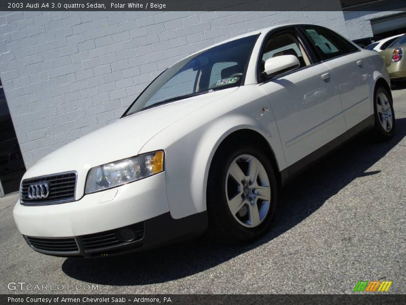 Polar White / Beige 2003 Audi A4 3.0 quattro Sedan