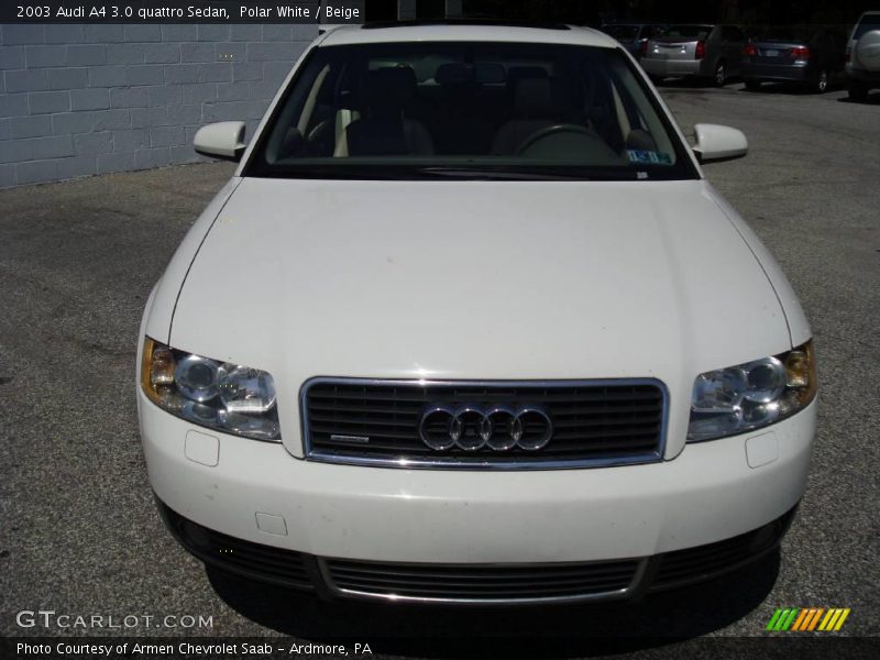 Polar White / Beige 2003 Audi A4 3.0 quattro Sedan