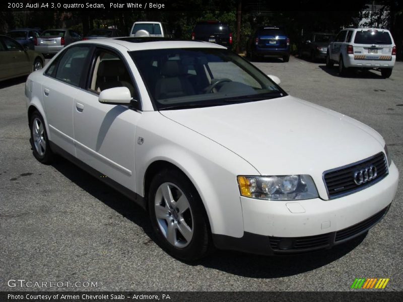 Polar White / Beige 2003 Audi A4 3.0 quattro Sedan