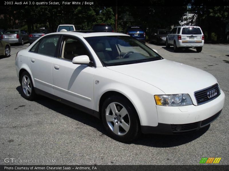 Polar White / Beige 2003 Audi A4 3.0 quattro Sedan
