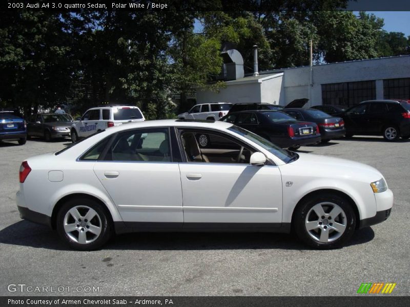 Polar White / Beige 2003 Audi A4 3.0 quattro Sedan