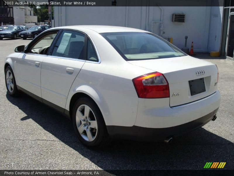 Polar White / Beige 2003 Audi A4 3.0 quattro Sedan