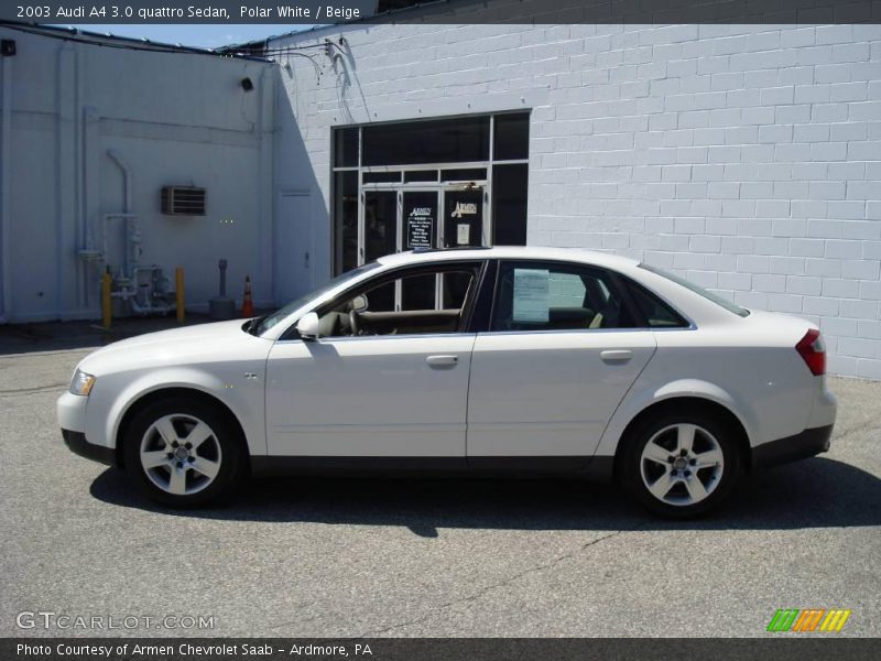 Polar White / Beige 2003 Audi A4 3.0 quattro Sedan